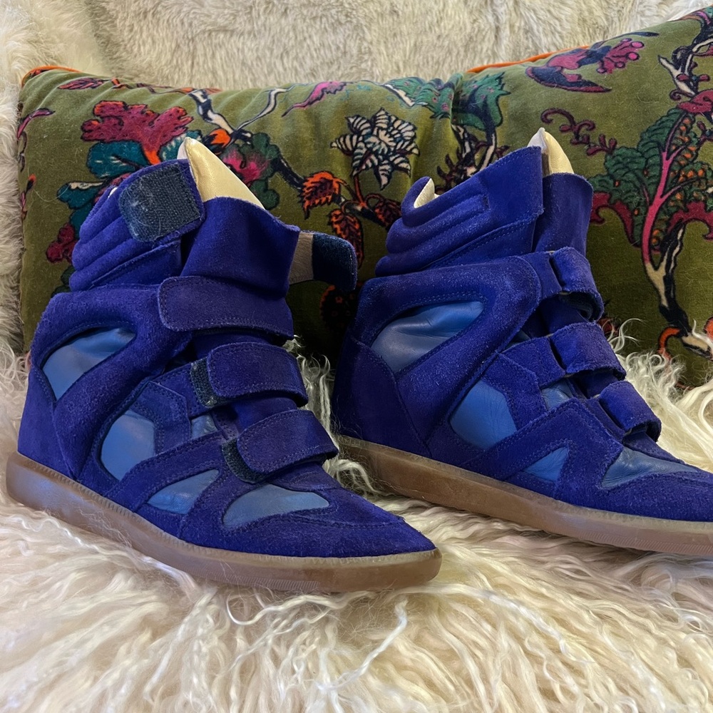 Women's Blue High-Top Sneakers